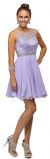 Sparkling Jewels Bodice Short Homecoming Party Dress in Lilac